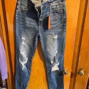 Classic Blue Distressed Skinny Jeans